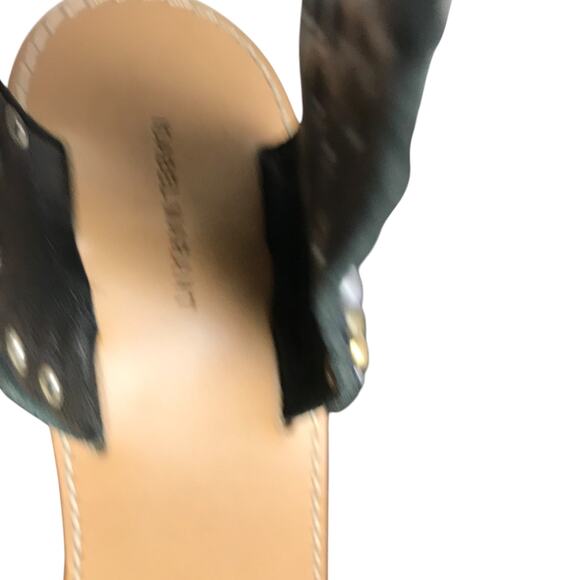 Isabel Marant Strap Sandals Womens 40 Carol Black Leather Studded gladiator - Picture 2 of 6